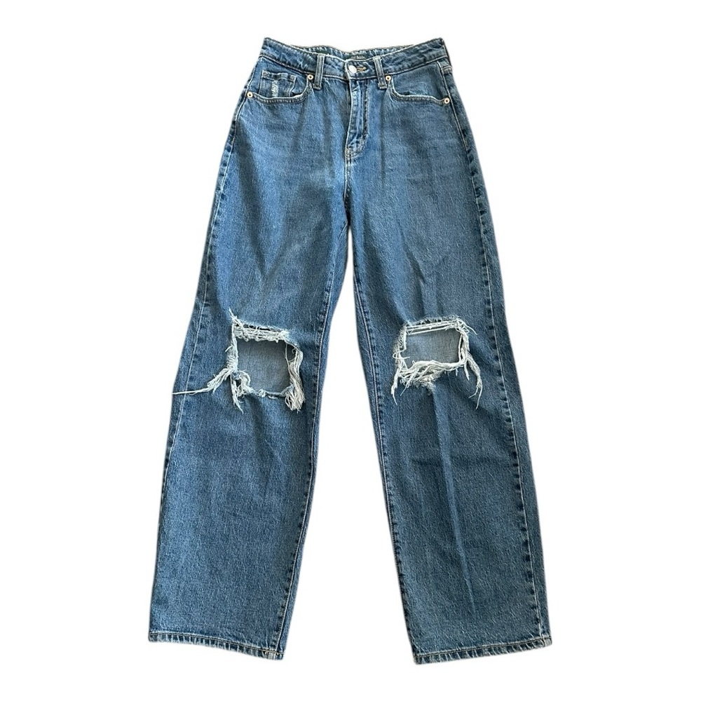 Wild Fable Highest Rise Baggy Wide Leg Jeans Distressed Women’s 2/26 Cas…